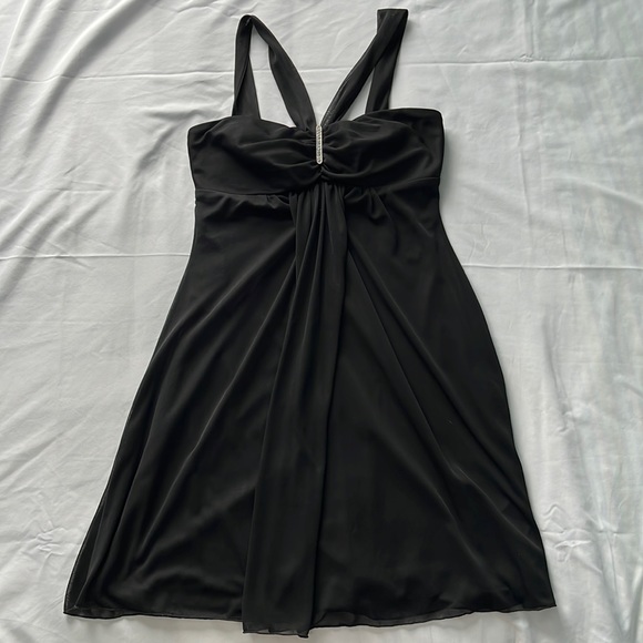 Little black dress with shire layer and bling - Picture 1 of 4